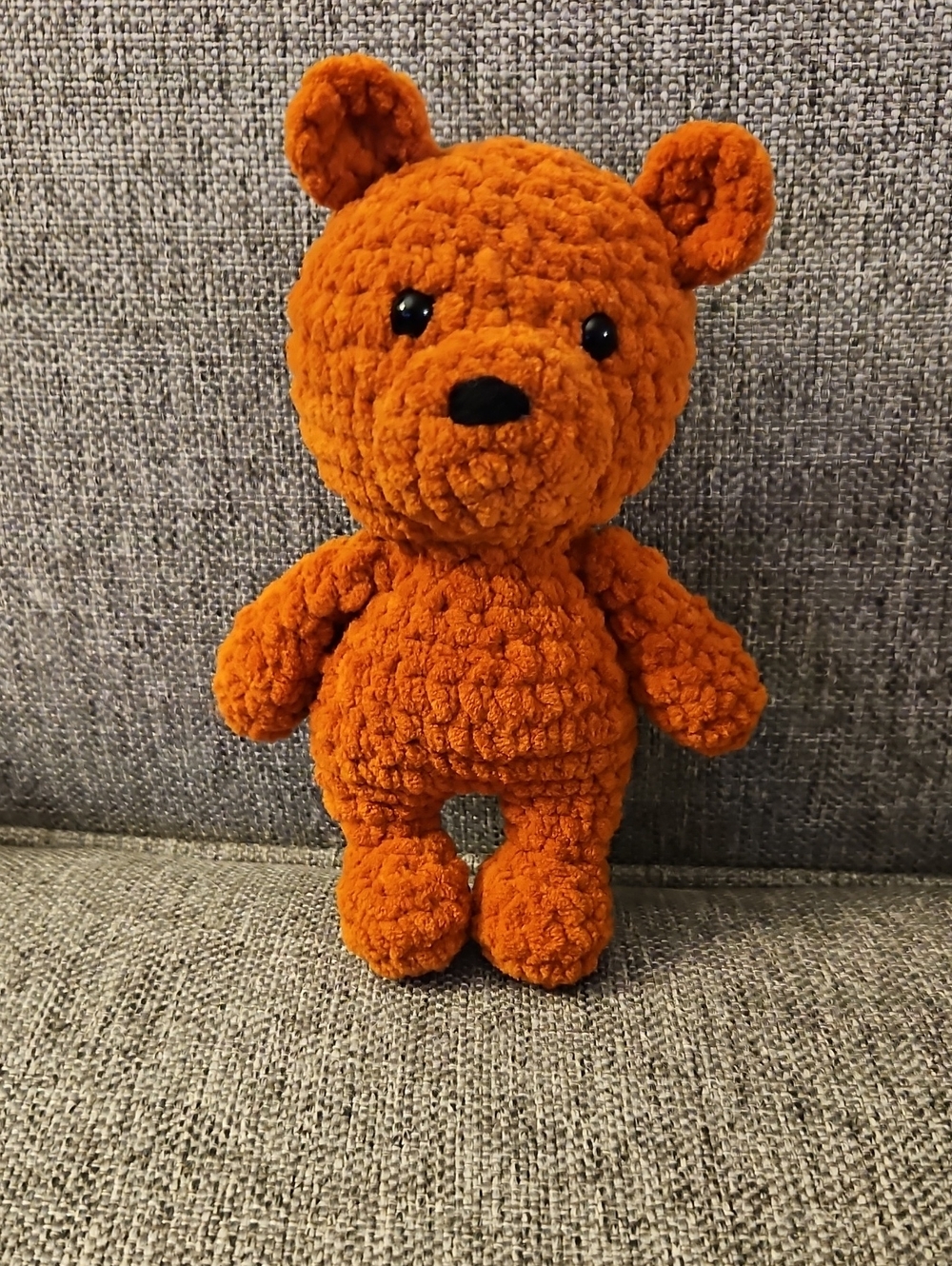 Orange Amigurumi Teddy Bear - Handmade